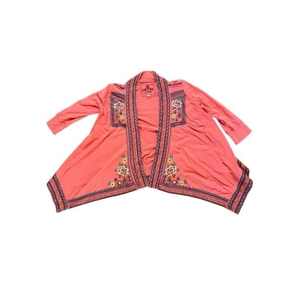 Johnny Was Coral Kimono Cotton Embroidered Sweater Cardigan Jacket Women’s S - Picture 9 of 10